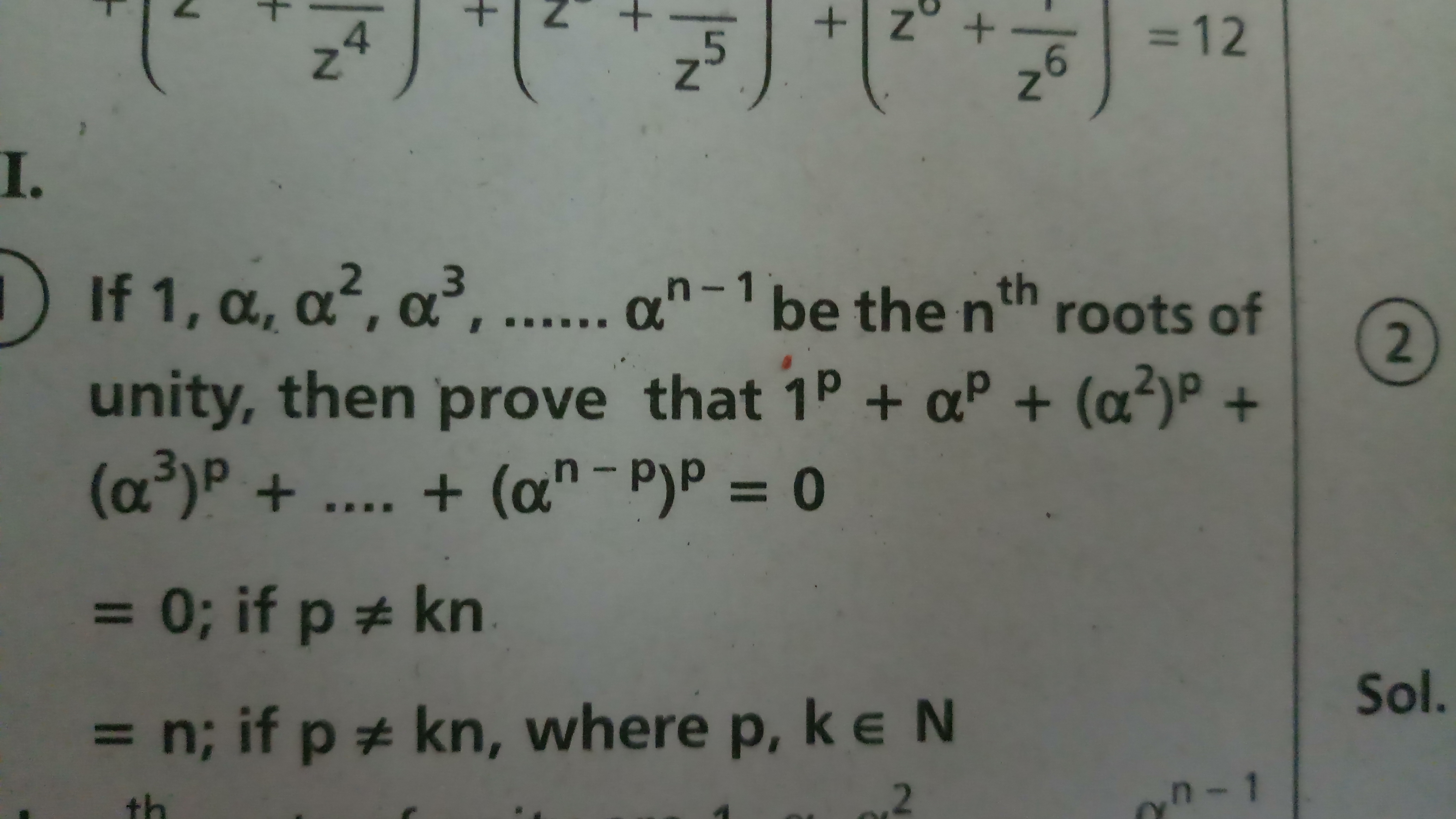 Question image for If 1,a,a^2a^3....a^n-1 be the nth roots of the un